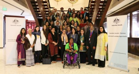 Women attend a business and inclusive education event