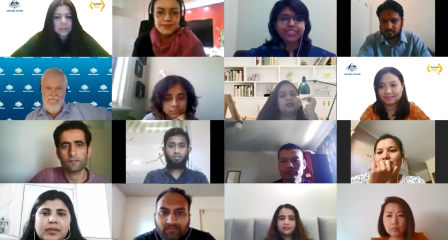 Australia Awards scholars from South and West Asia, who are scheduled to complete their studies at the end of 2020, attended a Virtual Farewell meeting on Zoom
