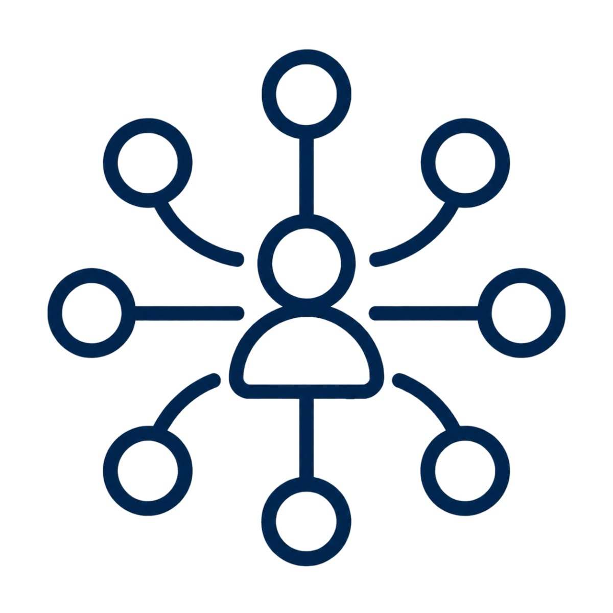 Network of connected people icon