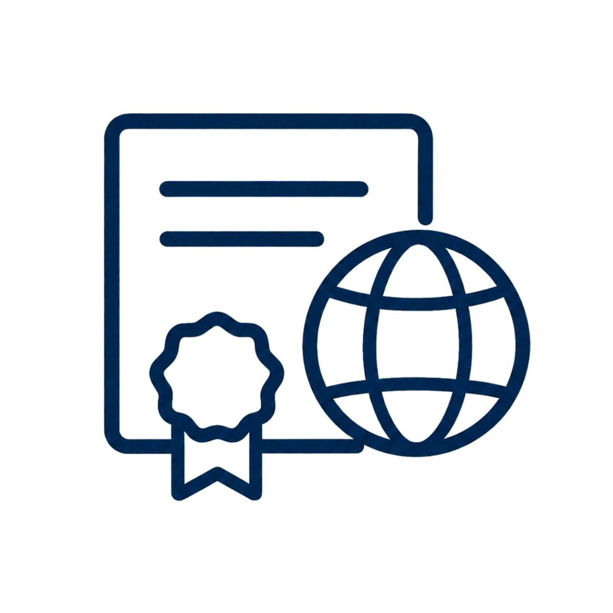 Global education certificate icon